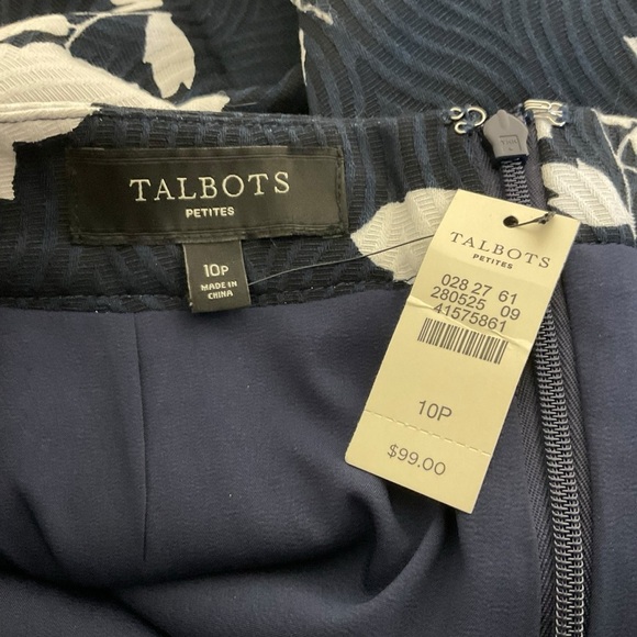 Talbots White and Blue Knee-Length Pencil Skirt - Picture 7 of 9